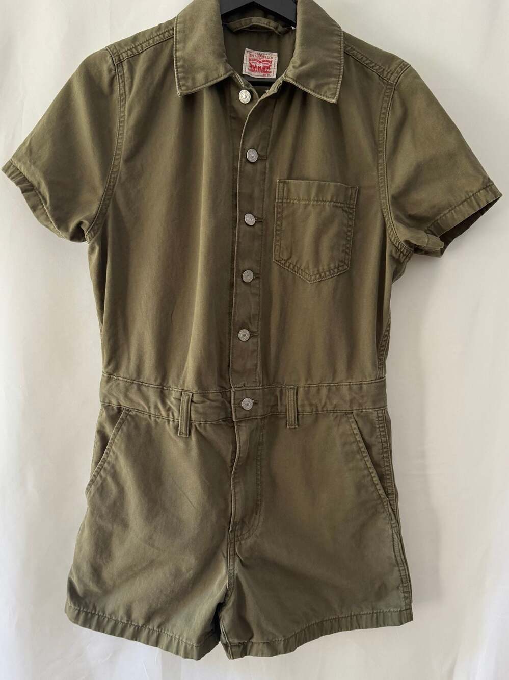 Levi's Heritage Short Sleeve Romper Green Olive XS